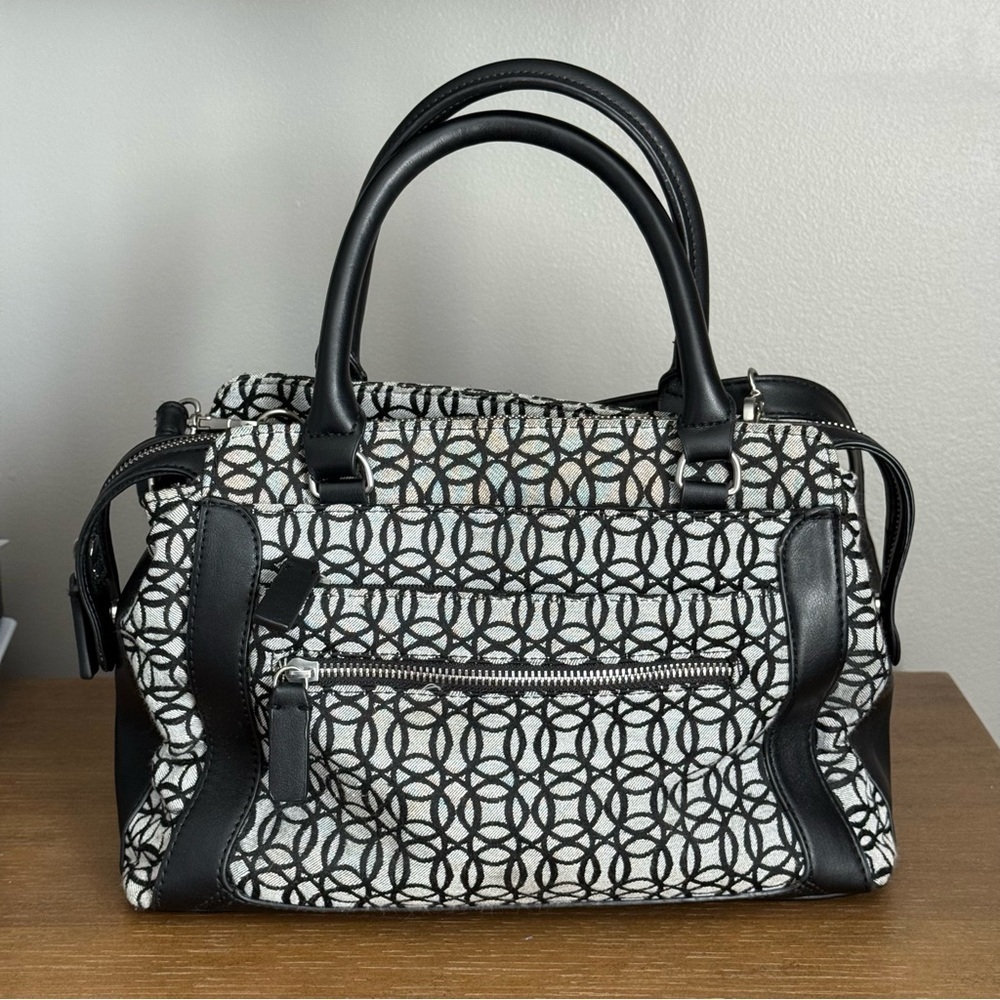 Black and White Patterned Women's Shoulder Hand Purse Handbag
